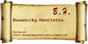 Besenczky Henrietta névjegykártya