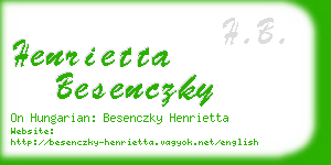 henrietta besenczky business card